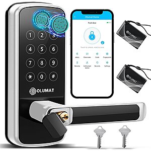 OLUMAT Keyless Entry Door Lock w/ Fingerprint & App $48 + Free S/H