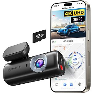 REDTIGER F9 Lite 4K WiFi Dash Cam $45 + Free S/H