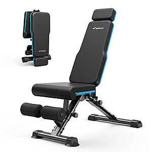 MERACH Foldable Adjustable Weight Bench (Up to 990 lbs) $60 + Free S&H