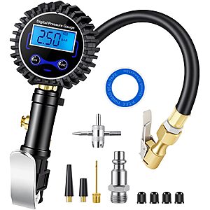 (prime) DigitPro Digital Tire Pressure Gauge w/ Inflator $13 + Free S/H