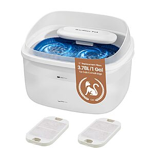 1-Gallon Gardner Pet Cat Fountain w/ 2 Filters (white) $15 @ Amazon