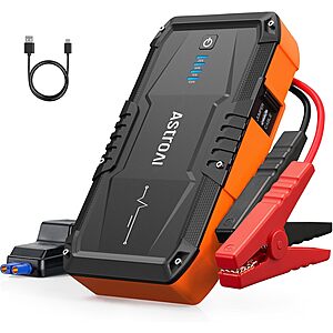 AstroAI S8 10,000mAH 1500A Car Battery Jump Starter (Orange) $19.35 + Free S&H