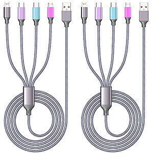 2-ct of 4-ft 4-way  HYXing Multi Charging Cables $5 @ Amazon