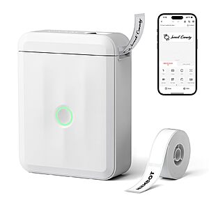 NIIMBOT D110 Bluetooth Label Printer Machine (White) $10 