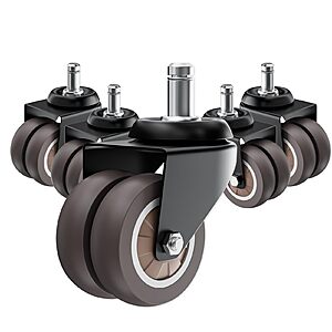 5-Pk ASHGOOB 3" Office Chair Wheels / Casters Set $13.40 