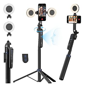 70" Uskeyvision 360 Rotation Face Tracking Selfie Stick Tripod w/ Lights & Remote $25.20 + Free S/H