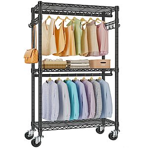 77" VIPEK R2 Heavy Duty Adjustable Rolling Clothes Rack (330lbs Capacity; Black) $50 & More + Free S/H