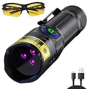 WMCODMW 365nm USB-C UV Flashlight (20w / 3 led) $11 @ Amazon