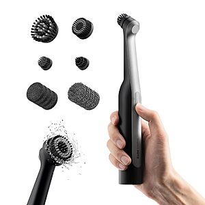 HOTO Wand Cordless Spin Scrubber w/ 12 Brush Heads $30 