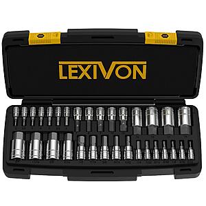 32-Pc LEXIVON SAE & Metric Master HEX Bit Socket Set $30 + Free S&H