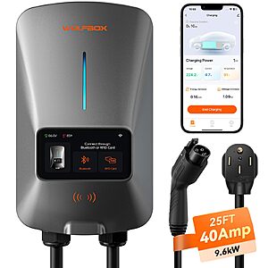 40amp WOLFBOX Level 2 EV Charger (NEMA 14-50 EVSE with J1772 Connector) $238 + Free S/H