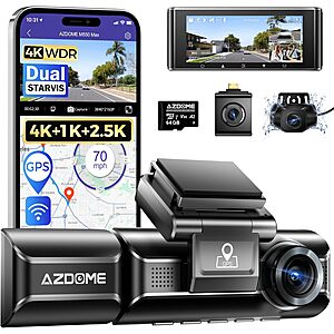 AZDOME M550 Max 3 Channel WiFi Dash Cam (4K+2.5K+1080P) + Free S/H