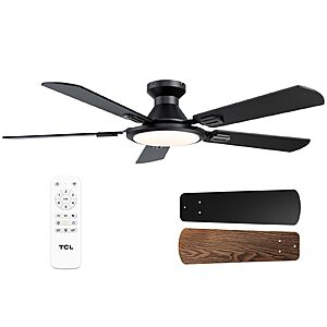 52" TCL Low Profile Ceiling Fan w/ 24W Dimmable Light & Remote Control (3 Colors) $70.20 + Free S&H