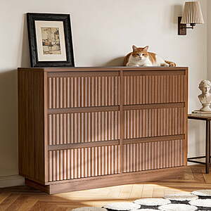 6-Drawer UPGO 44.8"x32x15,5" Fluted Dresser $100 + Free S/H
