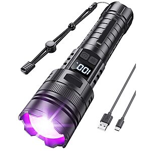 MOWETOO 365NM Rechargeable UV Flashlight
