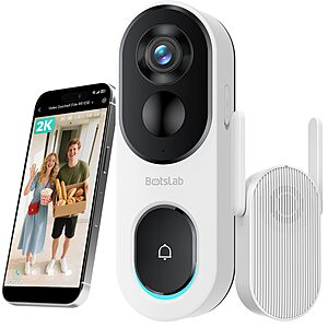 (prime) BOTSLAB 2K Wireless Doorbell Camera + Free S/H