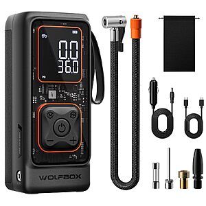 150PSI WOLFBOX Cordless & Corded Tire Inflator / Air Compressor $18 + Free S/H