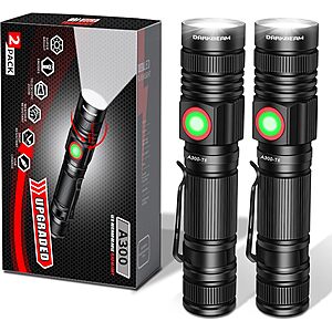 DARKBEAM USB Rechargeable LED Flashlights 2-Pack