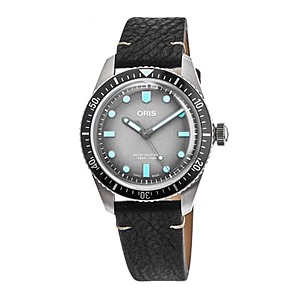 40mm Oris Men's Divers Sixty-Five Grey Dial Automatic Watch w/ Leather Strap $995 + Free S&H