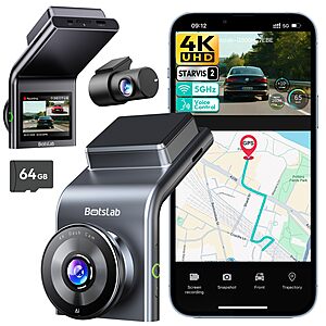 BOTSLAB G300 Plus 4K Front & Rear STARVIS 2 Dual Dash Cam + Free S/H
