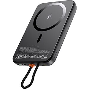 10,000mAh AsperX Magnetic Power Bank w/ 22.5w PD & Built-in USB-C Cable $15 + Free S&H