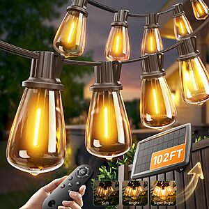 102' (96+6) Addlon Outdoor Solar Waterproof String Light w/ Remote