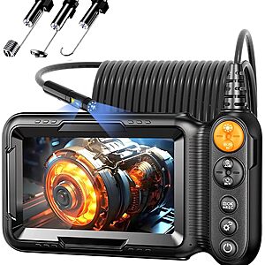 16.5' Daxiongmao Dual Lens IP67 Endoscope/Borescope w/ 1080p Camera & 5" Screen $36 + Free S&H
