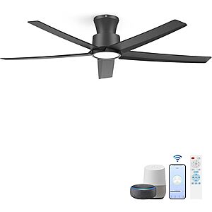 52" ocioc Smart (Compatible with Alexa / Google home) Ceiling Fan w/ Dimmable Light $56 + Free S/H