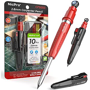 Nicpro 7-in-1 CP5000 Magnetic Carpenter Pencils & Sharpener