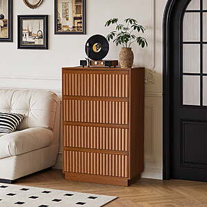 UPGO 42" 5-Drawer Fluted Dresser $65 + Free S/H