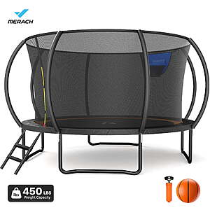 MERACH 14FT Outdoor Trampoline w/ Enclosure Net $200 + Free S/H