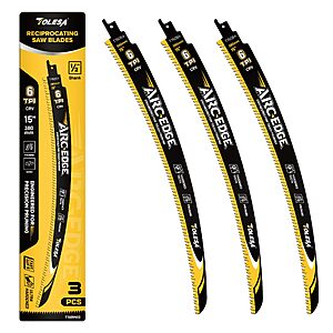 3-pack TOLESA 15"  Reciprocating Saw Blade $10 @ Amazon