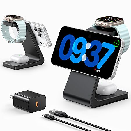 Meifigno 3-in-1 Mag Safe Wireless Docking Station for Apple phone / Watches $12 @ Amazon