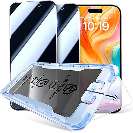 2-Pack SMARTDEVIL Privacy Glass Screen Protector for iPhones 12 to iPhone 16 $4.90 @ Amazon