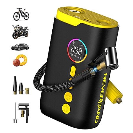 NEVERLAND 150PSI Tire Inflator / Portable Air Compressor $15 @ Amazon