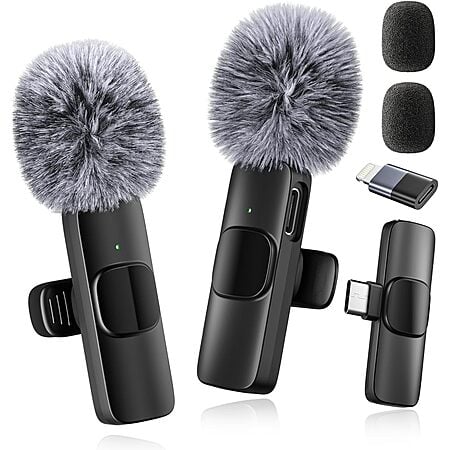 Voijump USB-C/Lightning Wireless Lavalier Microphone $6.40 @ Amazon