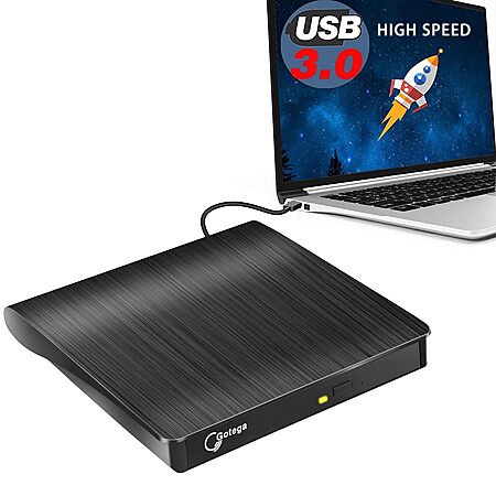 Gotega USB 3.0 External DVD Burner $6.50 @ Amazon