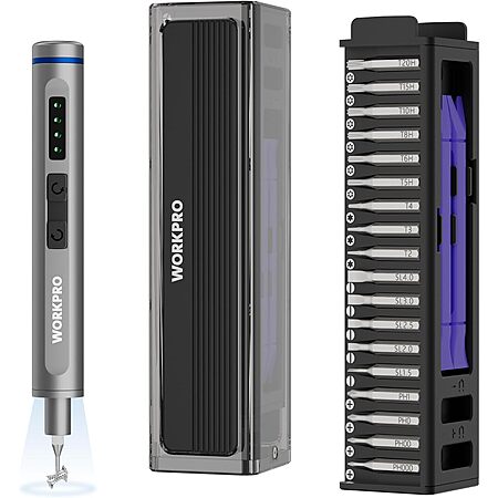 36-piece WORKPRO Mini Electric Screwdriver Set $20 + Free S/H