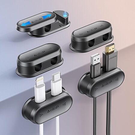 Aollop 10 Hole Cord Organizer Cable Clips $4 @ Amazon
