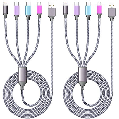 2-ct of 4-ft 4-way  HYXing Multi Charging Cables $5 @ Amazon