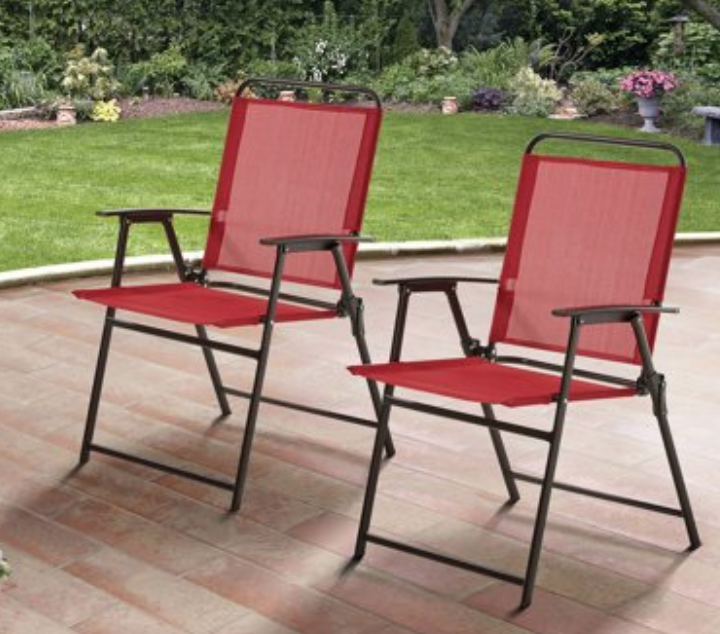 Mainstays Pleasant Grove Sling Folding Chair Red Expired