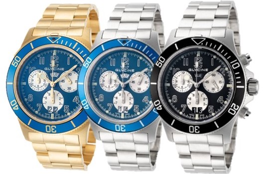 Glycine Combat Sub Chronograph Quartz Watch $150 each + free s/h