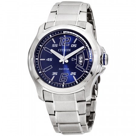 Citizen HTM Eco-drive Watch w/ Blue Dial on Bracelet $78 + free s/h