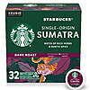 HURRY!!!!! HOT!!! 32 Starbucks Sumatra, Dark Roast K-Cup Coffee Pods $7.96