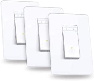 Kasa Smart Dimmer Switch 3-Pack HS220P3, Single Pole, Needs Neutral Wire, 2.4GHz Wi-Fi Smart Light Switches - $49.99 AC/FS
