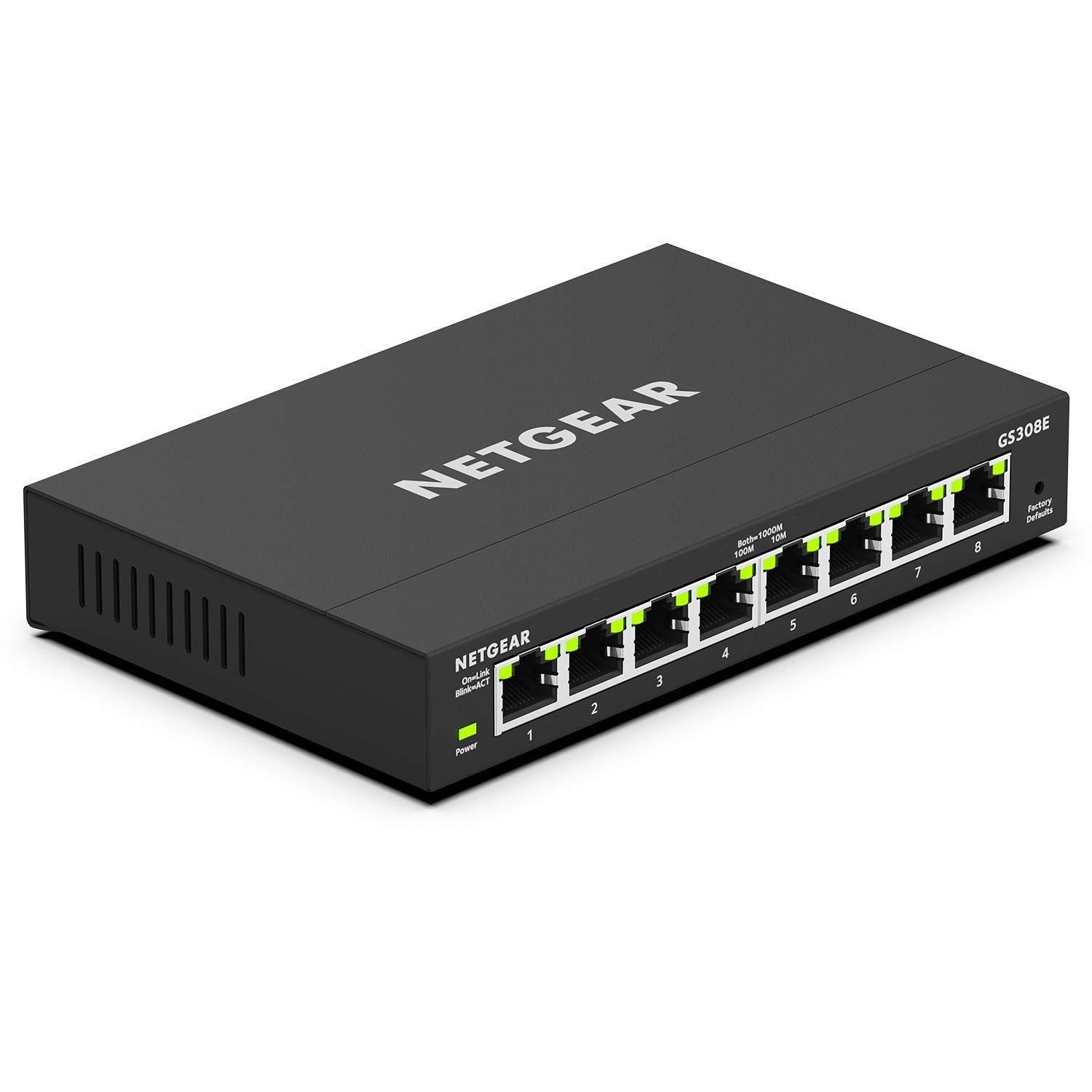 NETGEAR 8-Port Gigabit Ethernet Plus Switch (GS308E) - Desktop or Wall Mount - $27.99