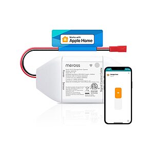 meross Smart Garage Door Opener Remote, Compatible with Apple HomeKit, Amazon Alexa, Google Assistant and SmartThings, No Hub Needed - $35 AC/FS with Prime
