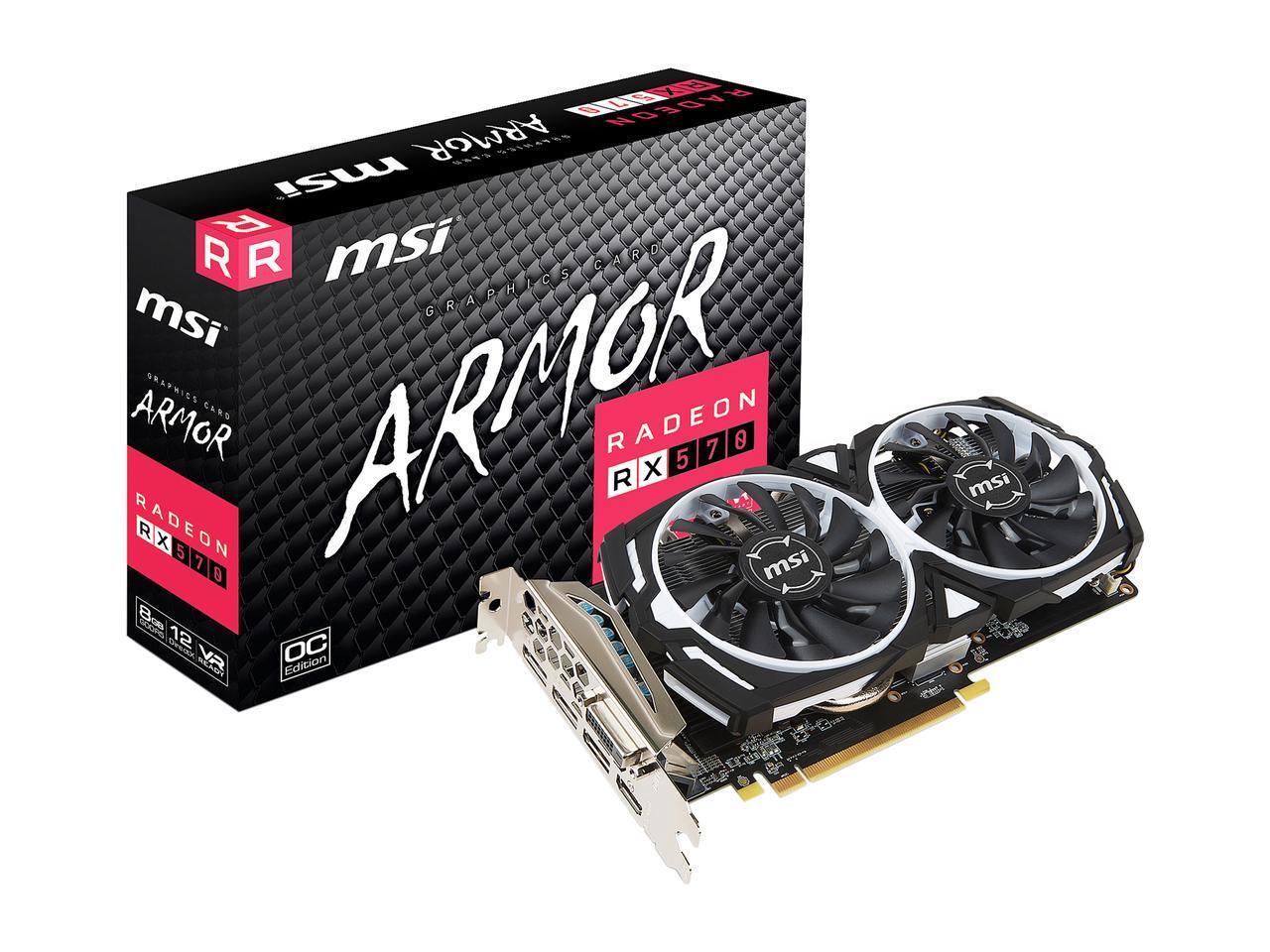 MSI Radeon RX 570 OC 8G GDDR5 PCI Express x16 Video Card - $119.99 AC/AR/FS