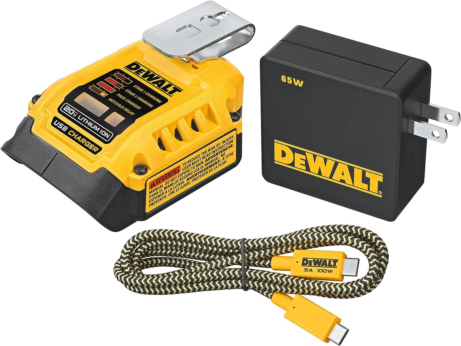 DEWALT Battery Charger and USB Wall Charging Kit, For 20V and 60V Dewalt Batteries (DCB094K) $58.65