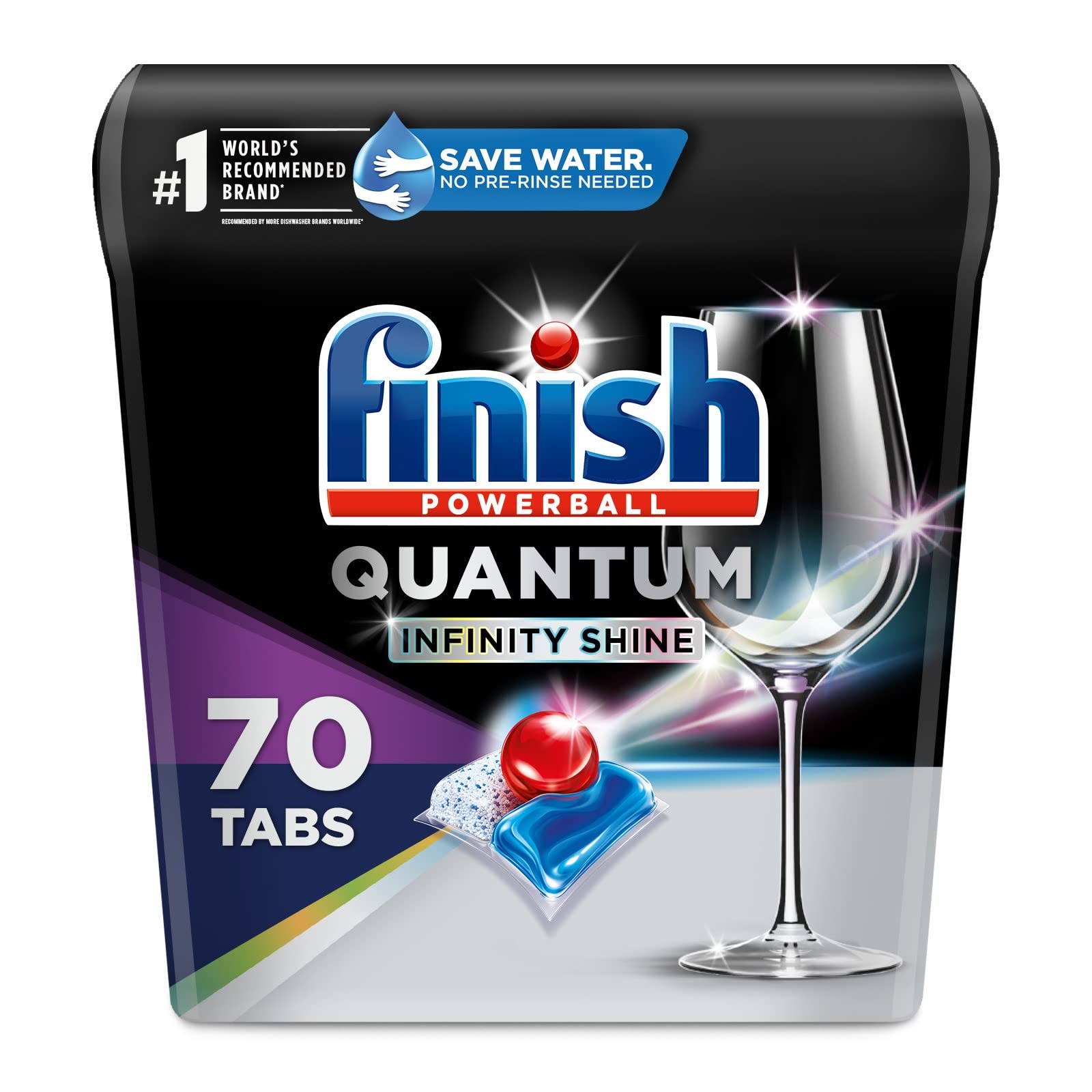 Finish Quantum Infinity Shine - 70 Count - Dishwasher Detergent - Powerball $15.54 or less with coupon and Amazon S&S $15.36